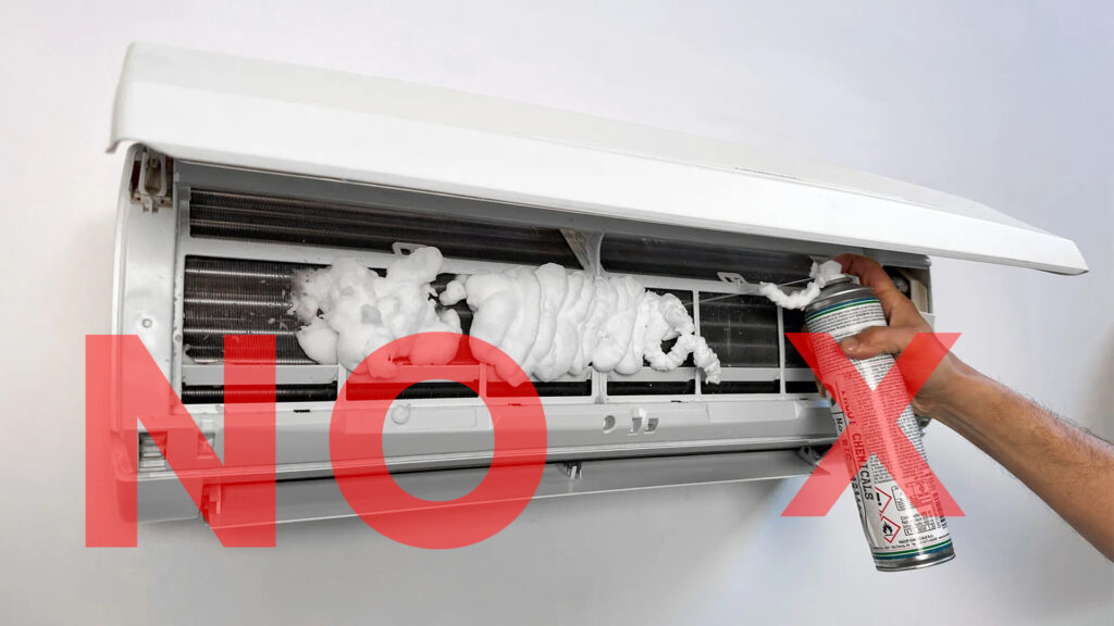 Condizionatore prima e dopo la sanificazione Sanificair